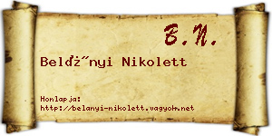 Belányi Nikolett névjegykártya
