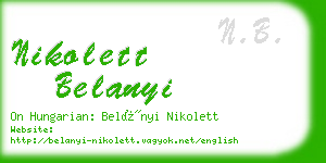 nikolett belanyi business card